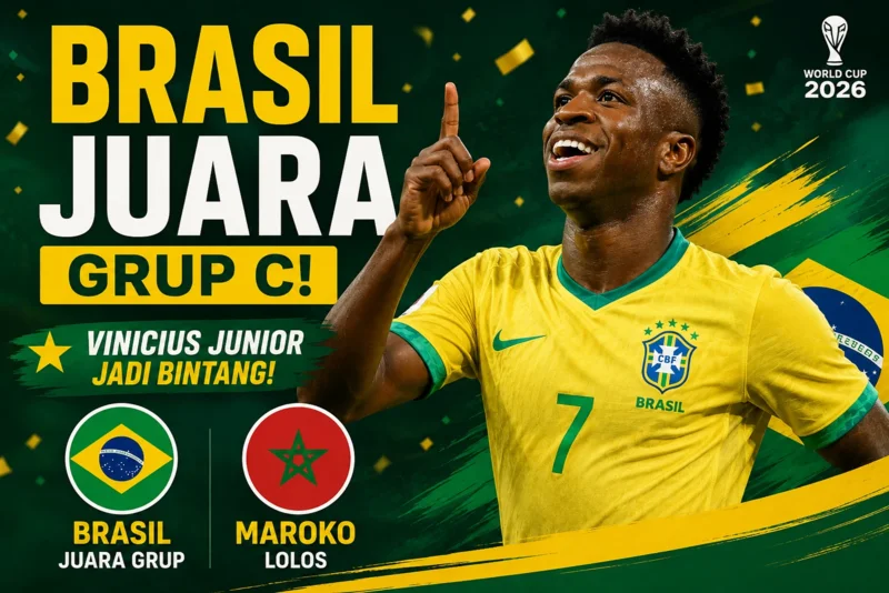 Brasil Juara Grup C! Vinicius Junior Jadi Bintang, Maroko Ikut Lolos.webp